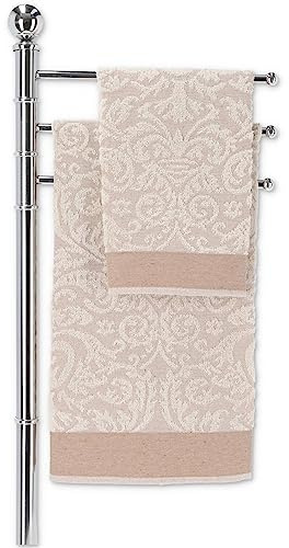 Casatessile Coppia di Asciugamani Viso e Bidet Rebecca Asciugamani Set - Beige