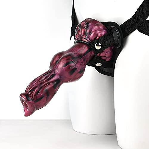 Bad Dragon - Devan Monster Dildo Strap-on Dildo Analplug realistischer Silikondildo mit Saugnapf Sexspielzeug Unisex vaginal und anal Dildo mit Harness (Black)