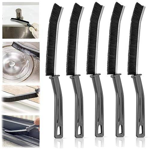 5Pcs Bathroom Crevice Gaps Cleaning Brush,Groove Cleaning Brush,Gap Cleaning Brush,Bathroom Gap Cleaning Brush,Dead Corners Multifunctional Brushes,Multifunctional Window Brushes (Black)