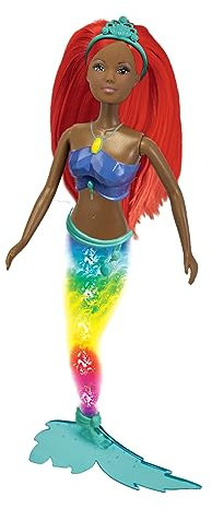 Simba 105733656ETS - Steffi Liebe Meerjungfrau mit Leuchtende Regenbogenflosse - Steffi als Meerjungfrau mit Magisch Leuchtende Fena in Regenbogenfarben, 39 cm, Ab 3 Jahren