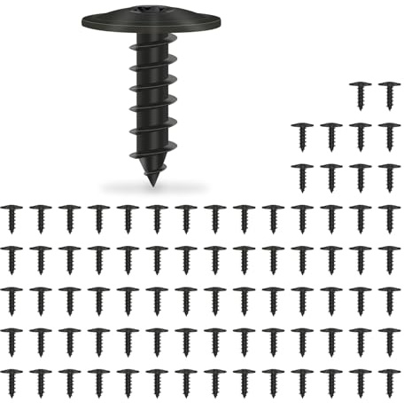 80 Stück Blechschrauben M5x16mm Karosserieschrauben Torx Selbstschneidende Schrauben Schwarz für Auto Schutzbleche Radbögen Gitter für Stoßstange Manganstahl Selbstbohrende Schrauben