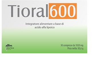 TIORAL 600 | Acido Alfa Lipoico 600 mg | Integratore acido alfa lipoico | 30 Compresse ad Alto Dosaggio Made in Italy