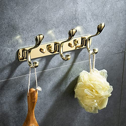 LeGDOr Wandgarderobe Goldene Garderobe, Handtuchhaken aus Edelstahl, Badezimmer-Garderobenhaken, Wandhaken für Badezimmer, Schlafzimmer, Garderobenleiste im Eingangsbereich (Farbe: 3 Haken)