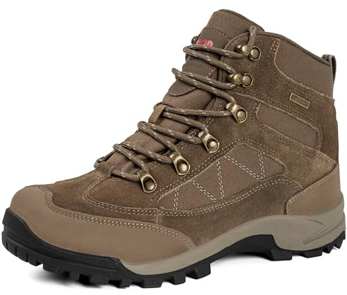 Hiking Boots Women Waterproof Women's Hiking Boots Breathable Rubber Outsoles Trail Mountain and Backpacking Shoes Brown Size 7.5