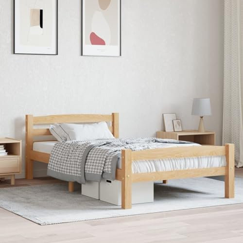 ARKEM Massivholzbett Bettgestell Bed Frame Bett Mit Bettkasten Hausbett Bett Massivholz Kiefer 90x200 cm - 322061