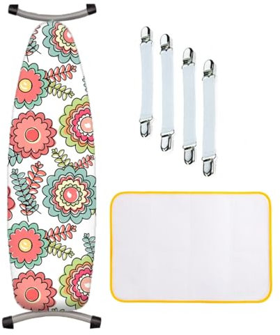 ZJBKX Copriasse da stiro universale – Copriasse da stiro spesso per una facile stiratura, clip e panni antiscottatura, dimensioni fino a 150 x 60 cm