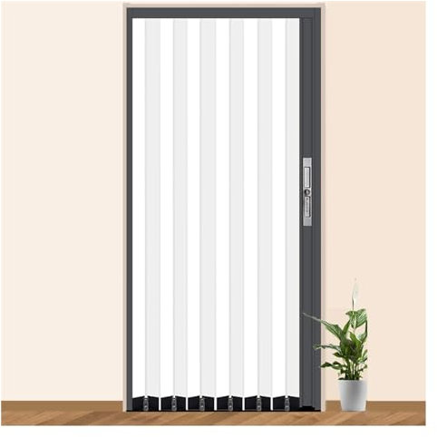 Schiebetür Falttür falttüren innentüren Große abschließbare Akkordeon-Schiebetür，Aluminium Multifalt-Innentüren für Kleiderschrank/Bad/Schlafzimmer/Pantry/Fenster/Schuppen Temporäre Tür Raumteiler Fal