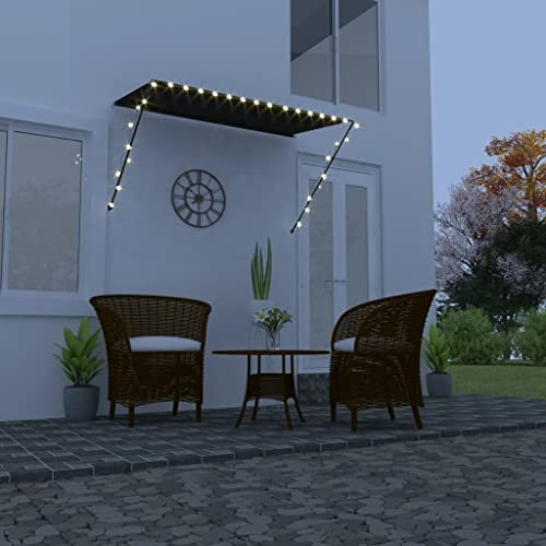Home & Gartenartikel - Einziehbare Markise mit LED 250x150 cm anthrazit