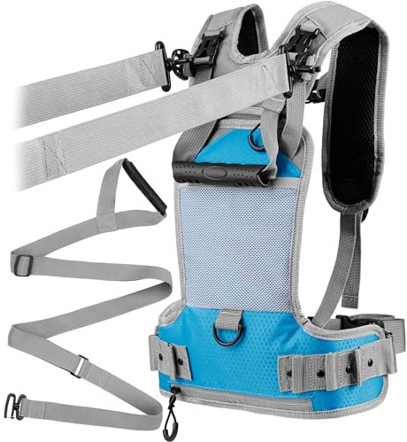 Kapstrom Ski- und Snowboard-Trainingsgurt für Kinder – Boost Blue – 2 Führungsgurte zum Lenken und Kontrollieren der Geschwindigkeit – Skitrainer-Rucksack mit verstellbaren Trägern