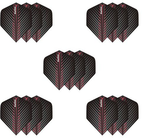 MageRabbit Dart Flights 15 Stück, Standardform Dart Flight Set, langlebige Standard-Dart-Flights für Soft Tip Steel Tip Darts (rot)