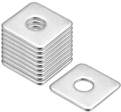 sourcing map Arandelas cuadradas, 50 unidades M8 x 25 x 25 x 2 mm, acero inoxidable 304, juntas espaciadoras planas para cierre de hardware