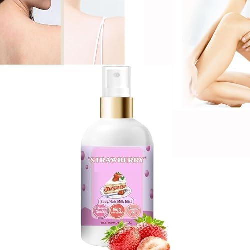 Body Milk Lotion Spray, Vanilla Cream Puff Body Milk Mist, Long-lasting Fragrance, Moisturizes & Nourishes Dry Skin Lotion, Scentnity Body Milk Lotion Spray, Vanilla Cream and Milk Mist (Strawberry)