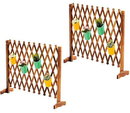 HETDVCBGN Clôture de Jardin rétractable en Bois Extensible, Brise-Vue pour Plantes, clôture de Patio Extensible autoportante, pour la décoration de Jardin extérieur de la Maison