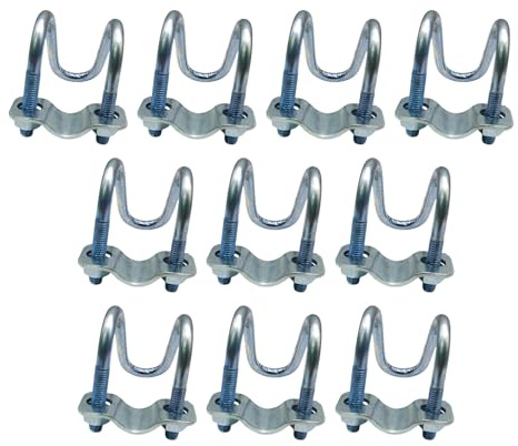 10Pcs Double Crosses Pipe Clamp Metal Steel Pipes Clip Double Screw Bolts Horizontal Vertical Connector