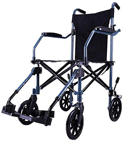 IUBGFTO Rollstühle Klappbarer Reiserollstuhl mit kostenloser Reisetasche Klappbarer ultraleichter Rollstuhl Aluminiumrahmen Multifunktionswagen für Verschiedene Personengruppen