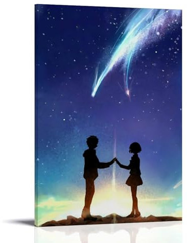Póster de película de anime Kimi No Na Wa Your Na Póster Pintura Decorativa Lienzo Arte de Pared Salón Póster Dormitorio Pintura, Arte de Pared Impresión de Imagen Moderna Decoración de Habitación