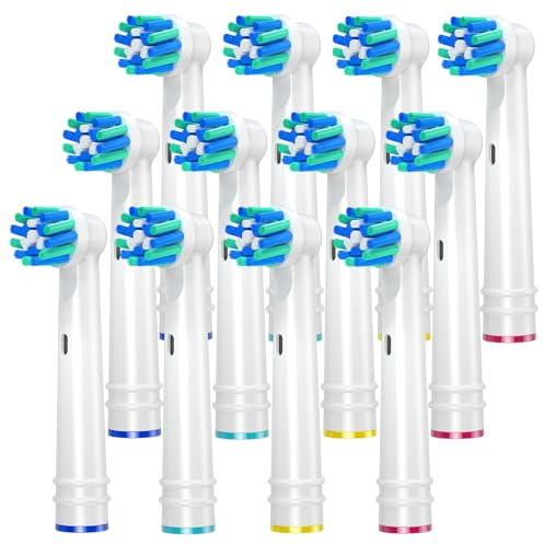 REDTRON Cross Action Recambios Cepillo de Dientes Eléctrico para Oral B, Cabezal de cepillo de dientes eléctrico para la serie Vitality Pro Smart Genius de Cuidado Profesional, 12 piezas