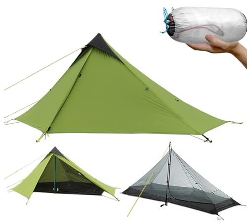 Three Bears Ultraleicht Wasserdichtes Rucksackzelt – Professionelles 1 Personen Campingzelt, Doppelwandig für Trekking & Outdoor Abenteuer