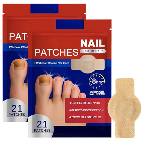 Vibbang 42 Pièces Fongiques pour Ongles Abîmés, Nail Patches, Pansements pour les Ongles, Patches de Réparation des Ongles Fongiques, Pour Hommes et Femmes (C)