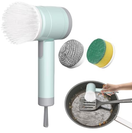 Scrubber Elettrico Rotante, Scopa Elettrica a Batteria Senza Fili, Attrezzo Pieghevole Ricaricabile Per Piastrelle Vasca Auto Bagno Cucina