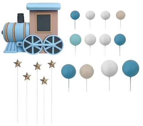 MotiveTech 18 Adornos para Tartas de Tren, Regalos para Shower, Suministros para Fiestas Infantiles, para Niños Y Niñas