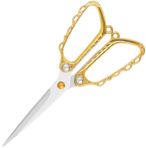 KUONIIY Piccole forbici taglierina per adesivi e cucito, attrezzatura domestica multifunzione con comoda impugnatura in lega di zinco per ricamo, cucito, artigianato e fai da te, oro