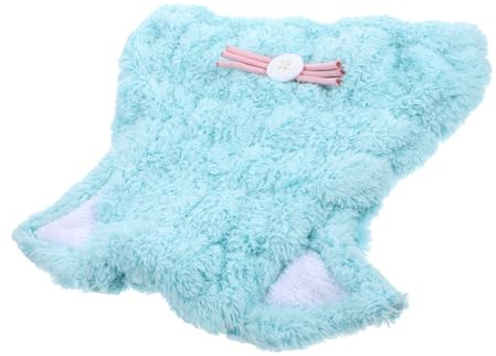 Healeved Schnelltrocknende Katzenohren Bademütze aus Polyester Leicht und Saugfähig für Zuhause und Reisen in Blau mit Katzenbart Design