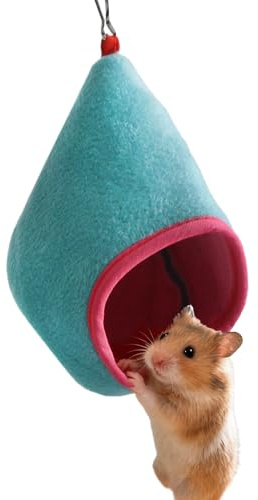 Hamsterhängmatta – upphängningsbar musbursdekoration, liten husdjurshängmatta med mjukt hållbart tyg, perfekt för berikning avslappnande sömn för små husdjur, inomhus utomhus för att hamstrar möss