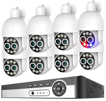 4K 8CH 8MP PTZ POE Kamera Sicherheit System 8X Zoom Dual Objektiv Menschlichen Erkennen Rekord CCTV Überwachung Protecti Bewegungserkennung(None,8CH NVR 8pcs Cameras)