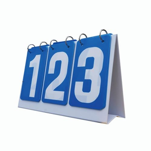 YEJBBUC Flip Tabellone segnapunti portatile Tabella Punteggio Flipper per Badminton Pallavolo Calcio blu 27x16cm