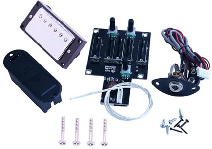 TISHITA Guitar Pickup 4 Band Preamp EQ Tuner Premium Piezo Pickup Preamp Verstärker für Konzertgitarren mit Präzisem Vierbandigem EQ Und Chromatischem Tuner P, Bs02