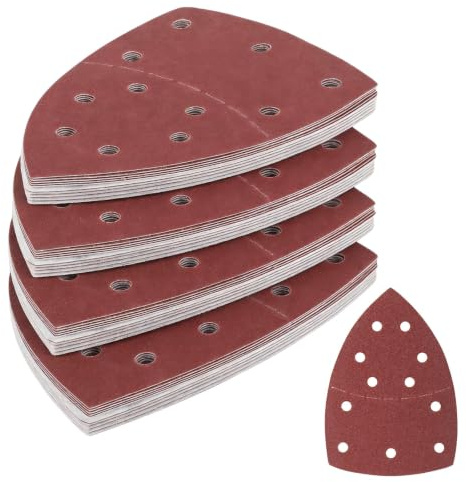 50 Pcs Hook and Loop Mouse Sanding Pads for Black Decker Bosch Sanders | 40/60/80/120/180 Grit sandpaper sheets for all electric mouse sander polishing work