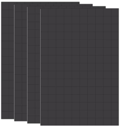 600 Pezzi Magneti Adesivi Piccoli 10x10x1mm, Calamite Adesive Flessibili Quadrate per Lavagna, Foto e Fai da Te, Fogli Magnetici Pretagliati con Supporto Autoadesivo Forte - Nero
