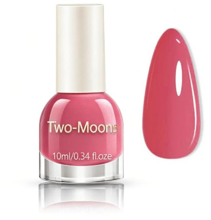 Coral Pink Nail Polish, Nail Varnish Quick Dry, Fast Drying Long Lasting Non Chip Pink Nail Polish, Vegan Non Toxic Formula For Natural Color Manicure For Women Girls DIY At Home