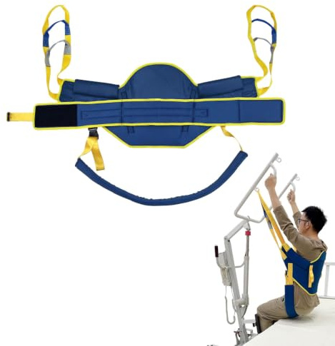 Standing Aid Hoist Sling, Sit to Stand Lift Sling with Padded and Back Support, Patient Transfer & Stand Assist Sling for Disabled Adults, Works with Most Mobility Aids Equipment, 500lbs Capacity