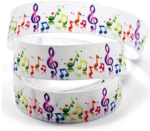 mugesh Geschenkband Notenmix bunt - Schöne Deko für Musikgeschenke
