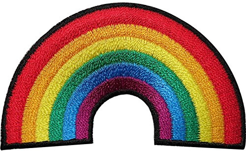 Gestickter Regenbogen-Aufnäher zum Aufbügeln oder Aufnähen für Kleidung, T-Shirt, Gay Pride