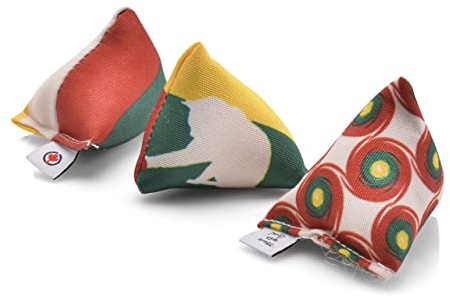 CanadianCat Company | Premium Schmusekissen Katzenkissen 3er-Set Mini-Pyramiden 6x6x6cm Reggae Line - Katzenkissen mit feinster Katzenminze