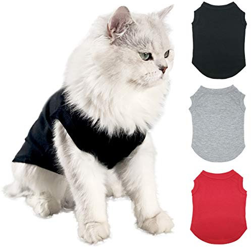 Hunde-Shirt, Haustierkleidung, Kostüm, Blanko-Kleidung, 3 Stück, Welpenweste, T-Shirts für kleine, mittelgroße und große Hunde, Katzen, Baumwolle Doggy Shirts, weiche und atmungsaktive Outfits (XS)