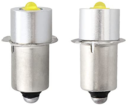 P13.5S Ampoule LED de haute puissance, Lampe de poche de remplacement, DC 3V 6V 12V, 3W 230lm, 2 PCS (P13.5s, blanc)