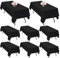 8 Packungen schwarze Tischdecke aus Polyester 153 x 260 cm für rechteckige Tische mit einer Größe von 1,8 m knitterfreie waschbare Tischdecke aus Polyestergewebe für Hochzeit,Party,Bankette,Dekoration