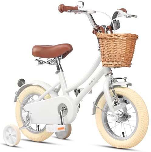 Glerc Little Molly 12-20 Zoll Kinderfahrrad für Jungen und Mädchen im Alter von 3-12 Jahren, mit Klingel und Stützrädern & Korb,Mehrere Farben