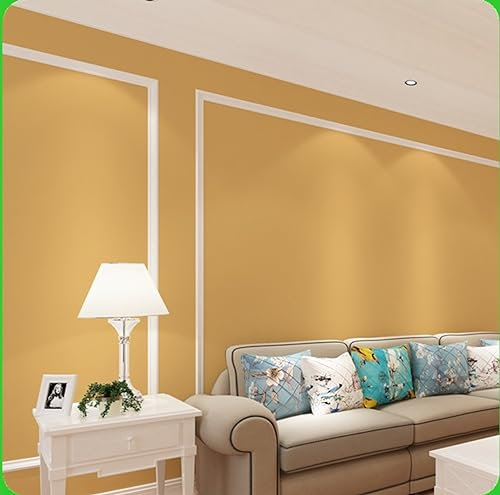 CULTS Jaune Papier peint intissé 9,5 x 0,53 m Couleur Pure Papier peint 3D Couleur Unie Papier peint Minimaliste non tissé pour la maison Chambre Salon Papier peint Décoration murale