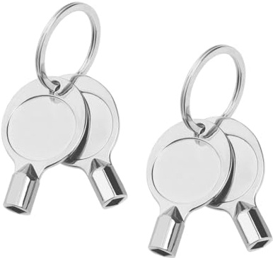 Be In Your Mind 4 Stück Metall-Silber-Vierkant-Steckschlüsselschlüssel Quadratische Öffnungsschlüssel mit Schlüsselanhänger 5mm Multifunktionaler Klempner-Werkzeugschlüssel