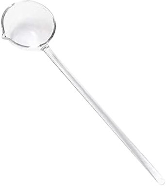 Duiaynke Mestolo da portata in vetro soffiato a bocca lunga, 25,2 cm, elegante cucchiaio da portata per sugo, salse e condimenti per insalata (trasparente)