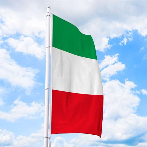 Italien Flagge 120 x 300 cm - für Fahnenmast, Italienfahne aus reißfestem Fahnen-Polyester-Stoff, Hissfahne Hochformat wetterfest und UV-beständig