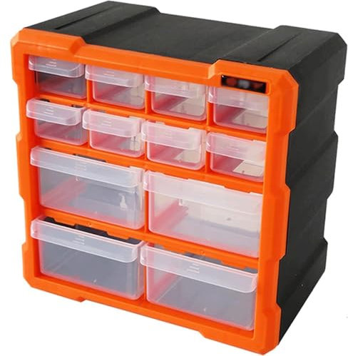 HSHTTKL Kunststoff-Werkzeugkasten mit transparenter Kleiner Schublade, Teilekoffer, stapelbare Werkzeugschränke für Teile, Hardware-Aufbewahrungskoffer
