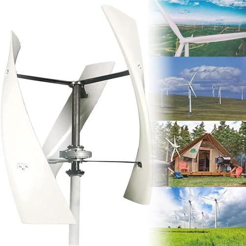 DPLXQPP Turbina Eolica Verticale,Turbina Eolica 12v/24v/48v,Turbina Eolica 3 Pale con Controller Mppt,Alta Efficienza E Bassa Rumorosità,5000W-48V