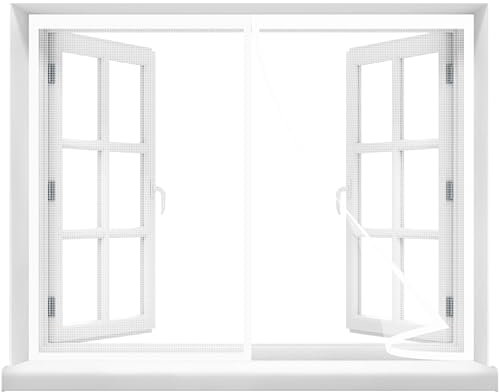 Magnetic Screen Window,135x115cm Screen Door Self-Closing Privacy Door Cover Screen for Doorways Keep Draft Out for Air Conditioner Room,Heater Room,Living Room White