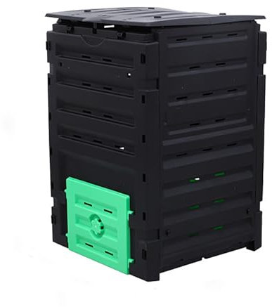 Gtzly Komposter, 120 Gallonen (450 L), GroßE Kompostbox for den AußEnbereich mit Aufklappbarem Deckel und AusgangstüR Unten, Komposttonne for Gras, Lebensmittel und AbfäLle for den Garten